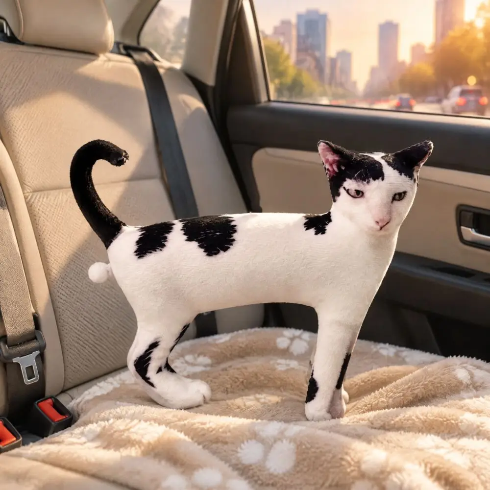 Funny 3D Printing Cat Pendant Abstract Doll Stuffed Animal Cats Pillow Cute Cartoon Realistic Cat Sofa Cushion Home Decor
