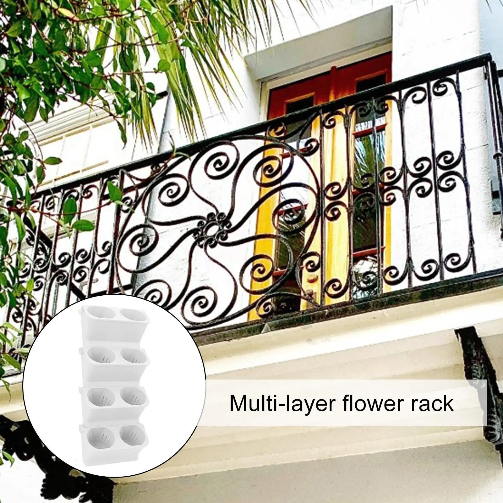 Wall Mounted Planter Wall-Mounted Flower Pots 4 Pieces Home Decoration Multi-layer Vertical Flower Rack For Workplace Yard