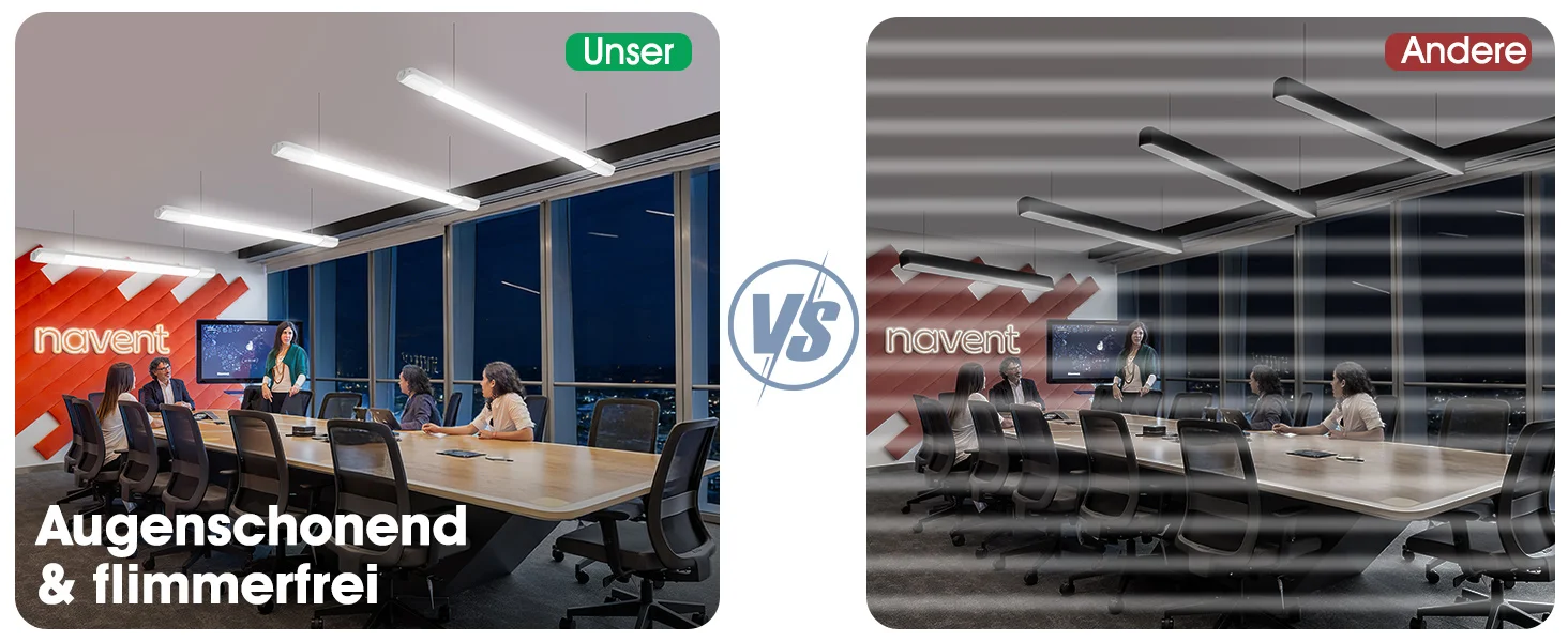 2/4 Stück 60 cm LED-Röhrenleuchte 20 W, 4000 K 2200 lm IP65 wasserdicht, verbindbare LED-Deckenleuchte für Garage, Werkstatt, Keller – Detail 4