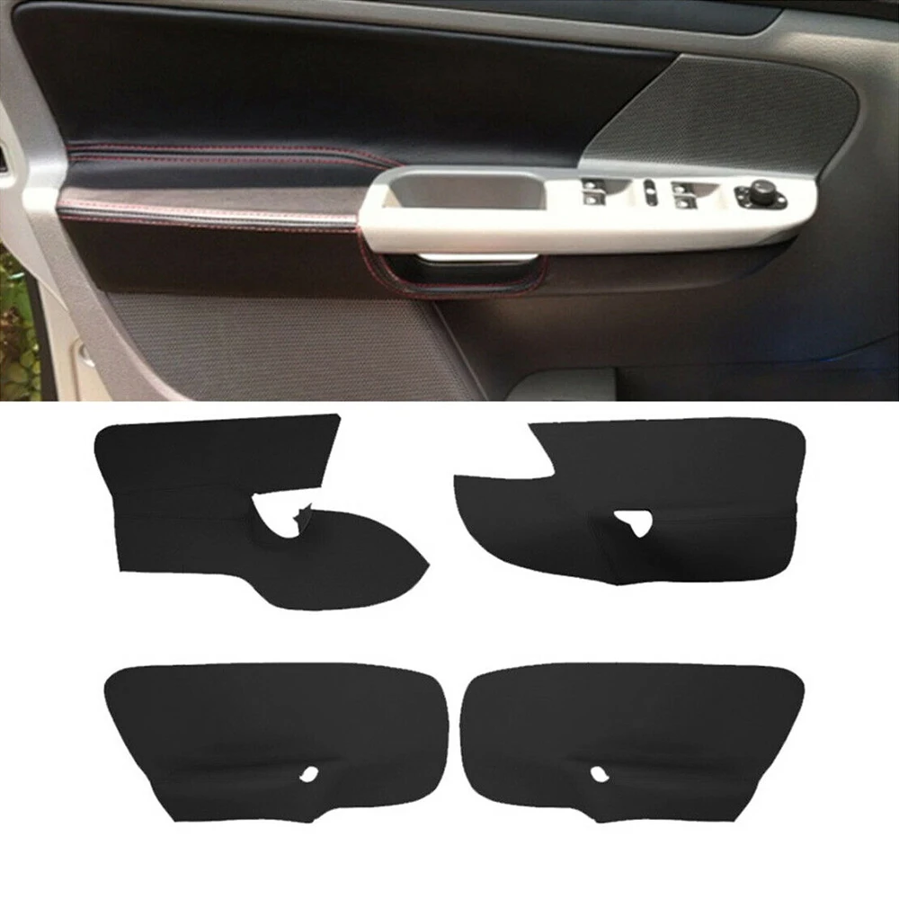 4Pcs/Set Black LHD 4 Doors Armrest Panel Leather Cover Inner Trim for Jetta Golf MK5 2005-2010 with Tools