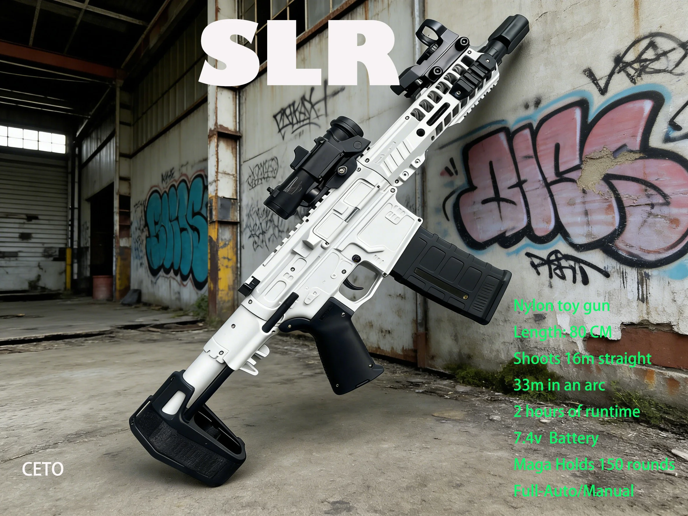 Durable Nylon Material Full Auto Gel Ball Blaster SLR Large Size High Capacity Outdoor Shooting Game Toy for Teens and Adults