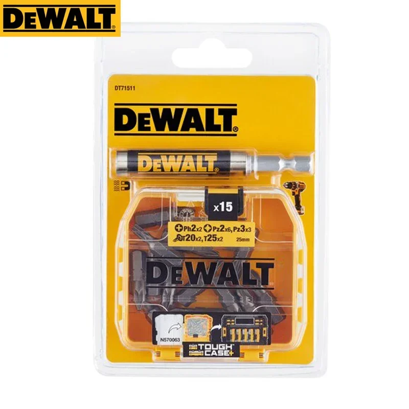 DEWALT 마그네틱 스크루드라이버 보관 세트, 드라이버 드릴 비트, 25mm 전동 공구 액세서리, 16 세트, DT71511, DT70522