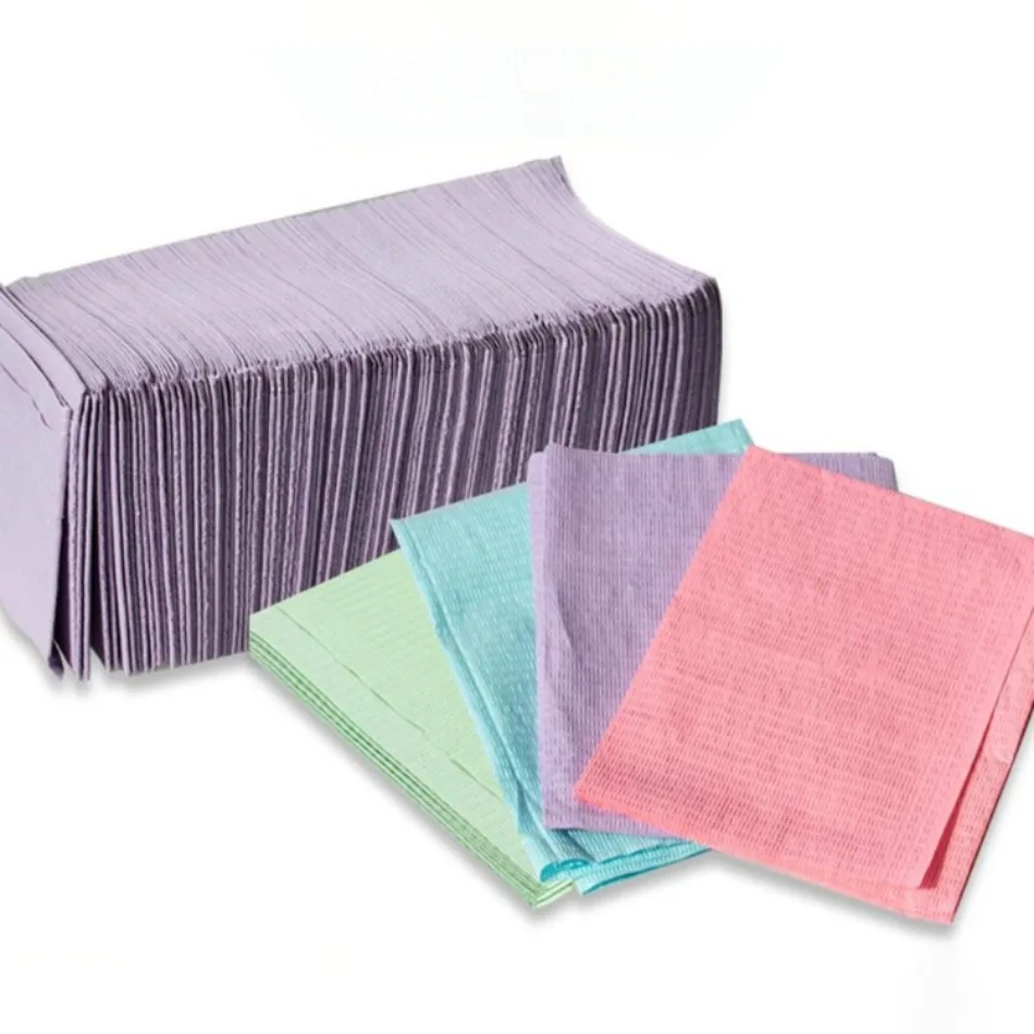 

Dental Disposable Drapes, Colored Drapes, Coated Paper Drapes, Scarves, Tieless Bibs, Beauty Waterproof Table Mats