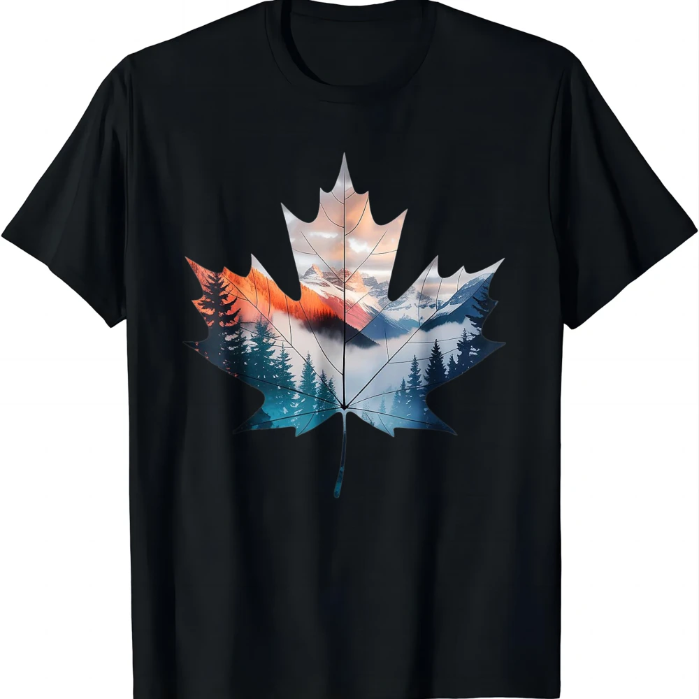 Canada Day Maple Leaf Wilderness Outdoor Nature Canadian T-Shirt Short Sleeve Tee Summer Casual T Shirt Camiseta Streetwear