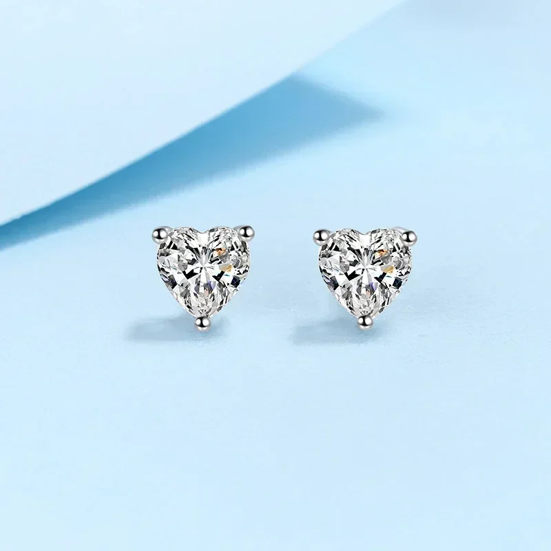 2/4ct على شكل قلب مويسانيتي وأقراط للنساء ، Pt950 البلاتين الحب القرط للصديقات تألق الماس والمجوهرات