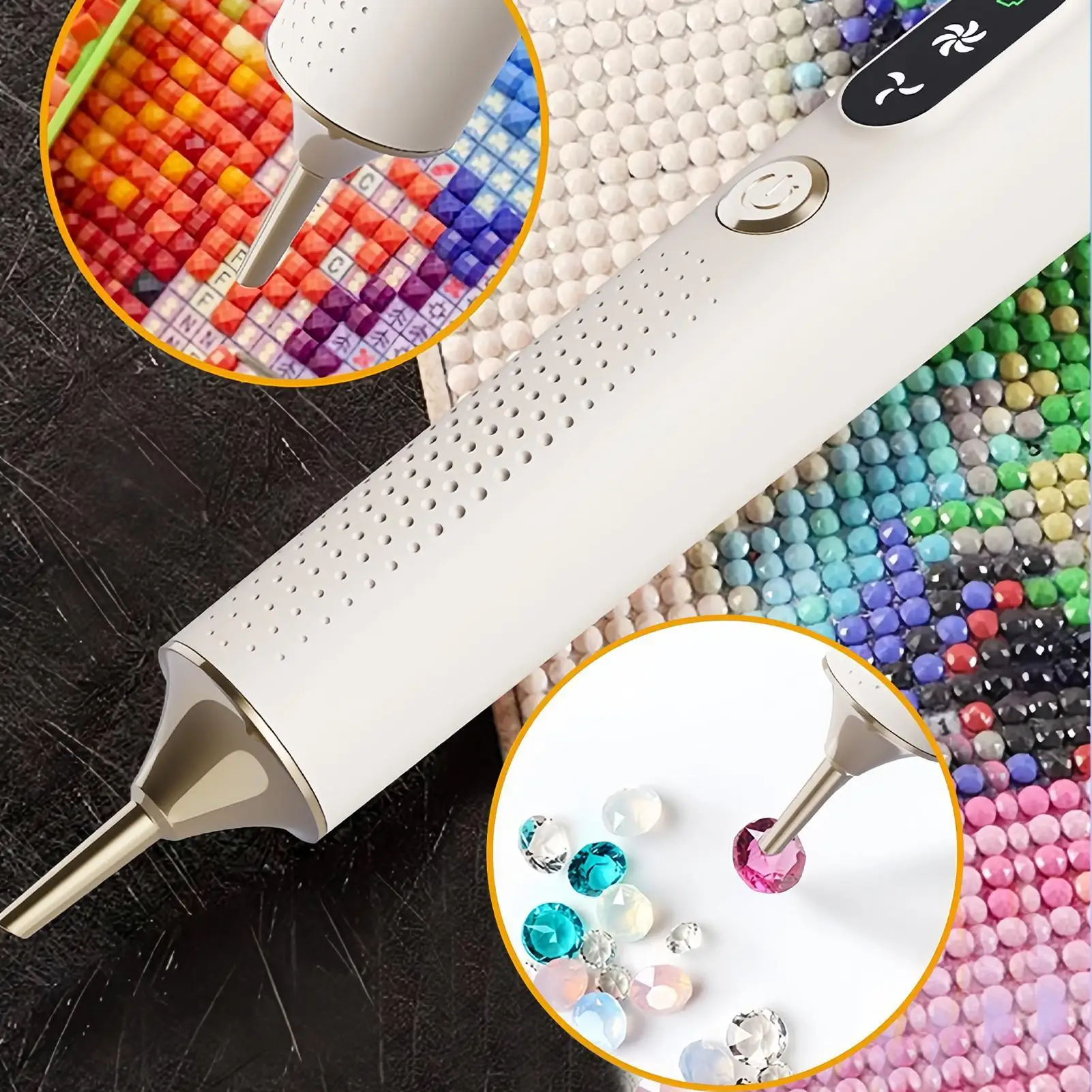 قلم فني ماسي لاسلكي 2 أوضاع سرعة قابلة للتعديل أداة خالية من الشمع لطلاء حجر الراين بأسرع ودقيق يمكنك صنعه بنفسك قابل لإعادة الشحن