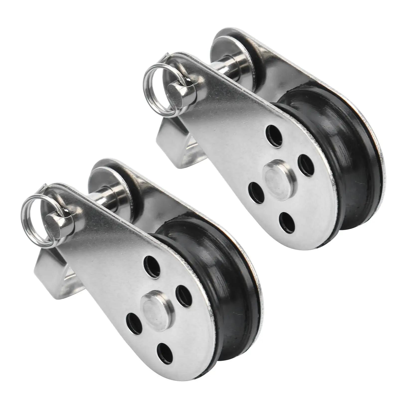 

2pcs Stainless Steel Single Wheel Pulleys for Lifting Rope - Ideal for boat , Sailing & Kayaking Tools