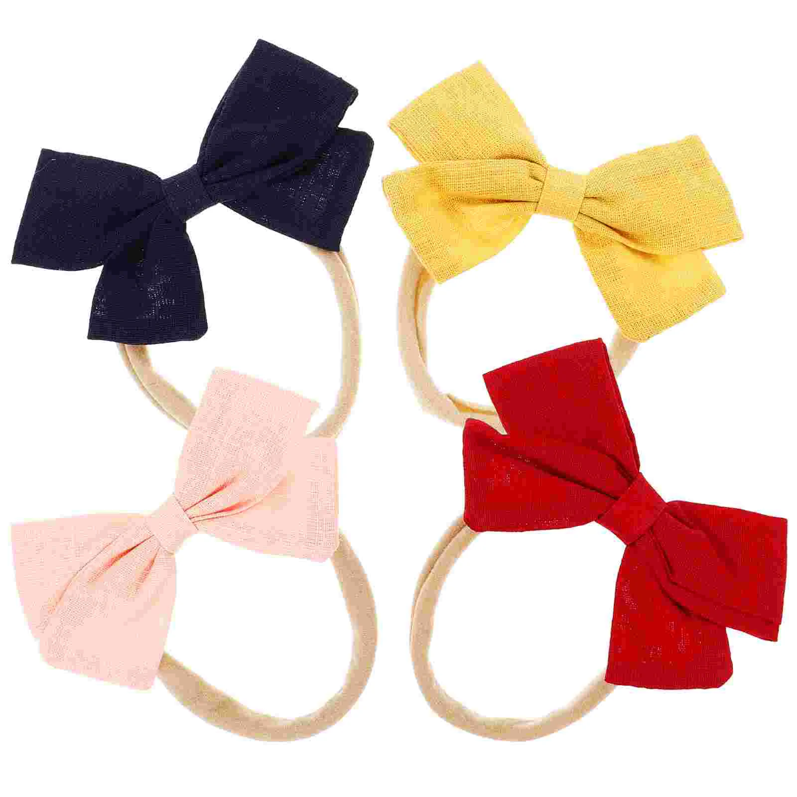 

4 Pcs Bow Headband Baby Girl Headbands with Bows Hair Jewelry Accessories Hairpins Newborn for Girls Cloth Toddler