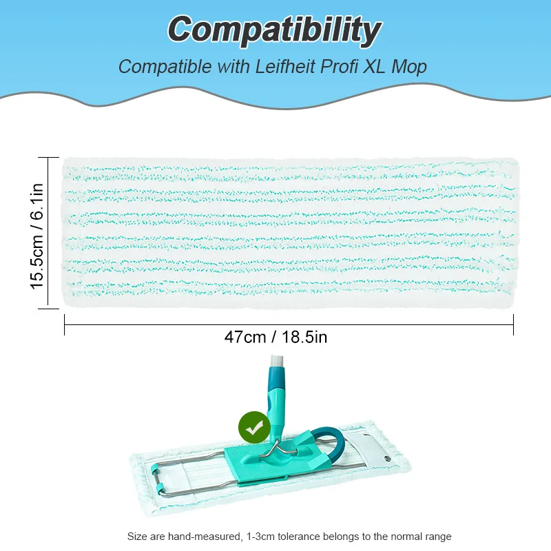 2pcs Mop Cover for Leifheit Profi XL Household Cleaning Washable Microfiber Mop Cloth Replacement Pad Floor Cleaning Supplies