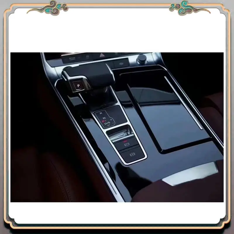 

A73Q-Car Center Console Cover+Cup Holder Parts For A6 C8 A7 Transmission Gear Cover Trim