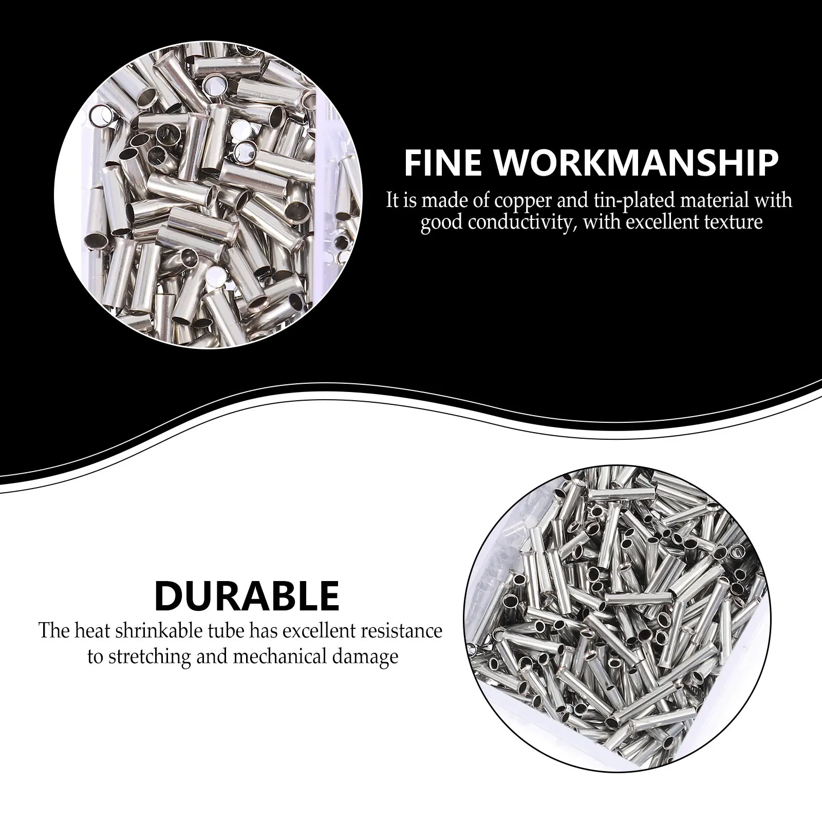 1900pcs Electric Cable Terminals Connector Kit Cold Pressed Ferrule Crimping Set with Crimp Tubes for Wiring Projects