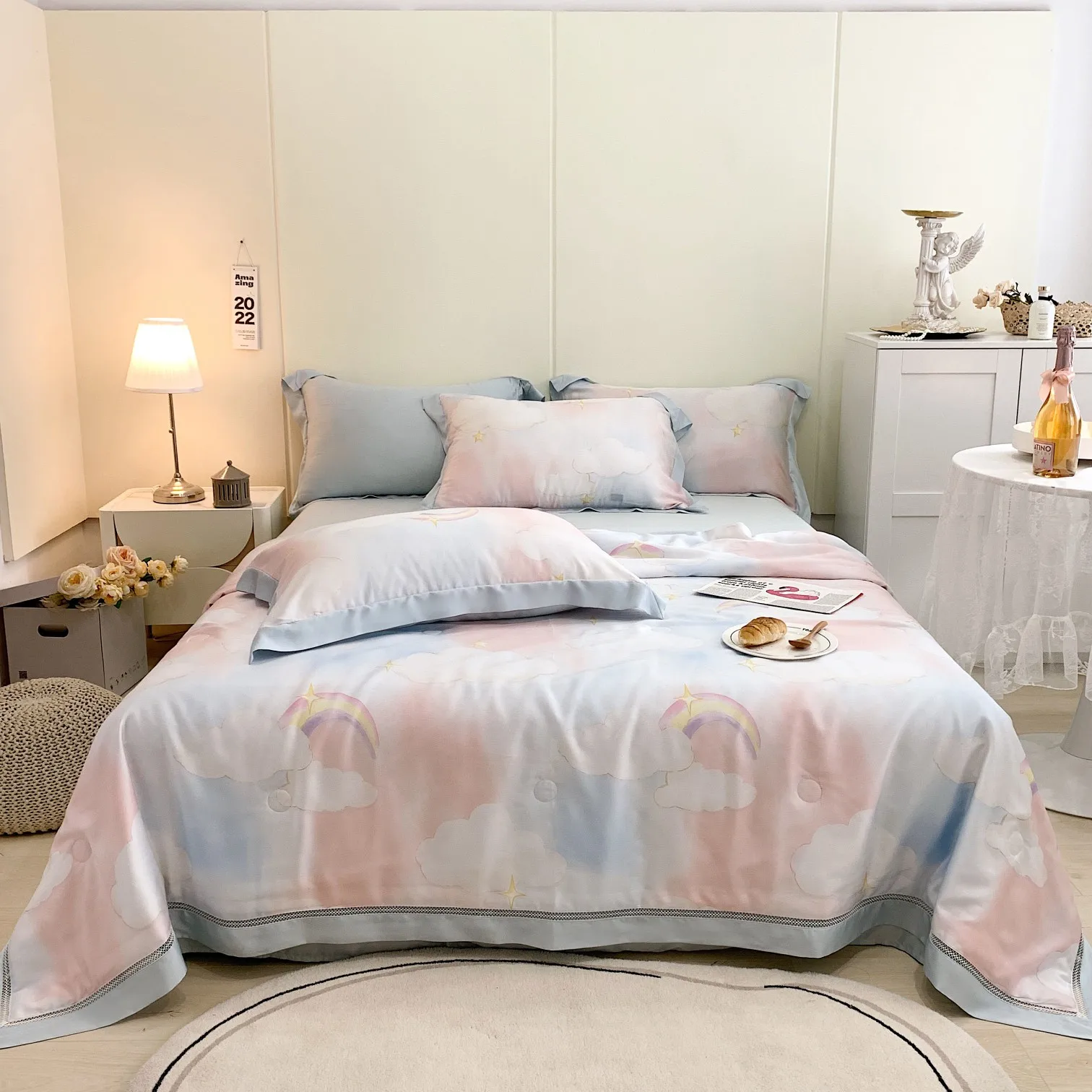 

Luxury Digital Print 60s 300TC Tencel Flowers Duvet Cover Bedding Set