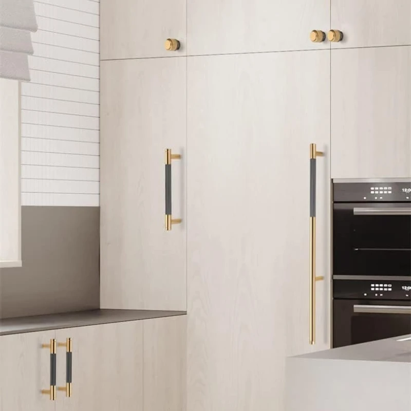 مقبض باب الخزانة من سبائك الألومنيوم الذهبي، مقبض بفتحة واحدة لدرج المطبخ وخزائن النبيذ، مقبض الأثاث الحديث