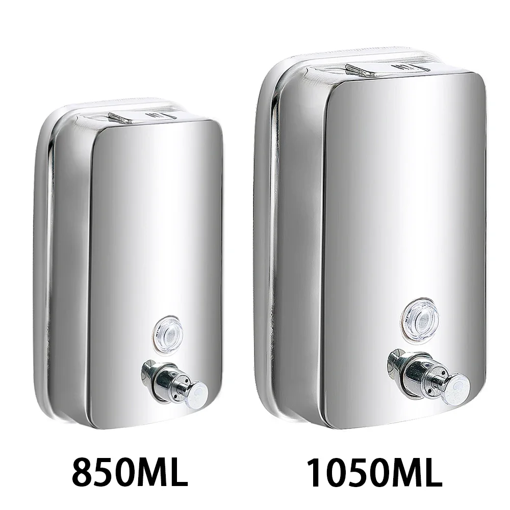 

850ML/1050ML Soap Dispenser Stainless steel Wall Mount Bathroom Liquid Soap Detergent Shower Gel Storage Bottle Toilet Kitchen