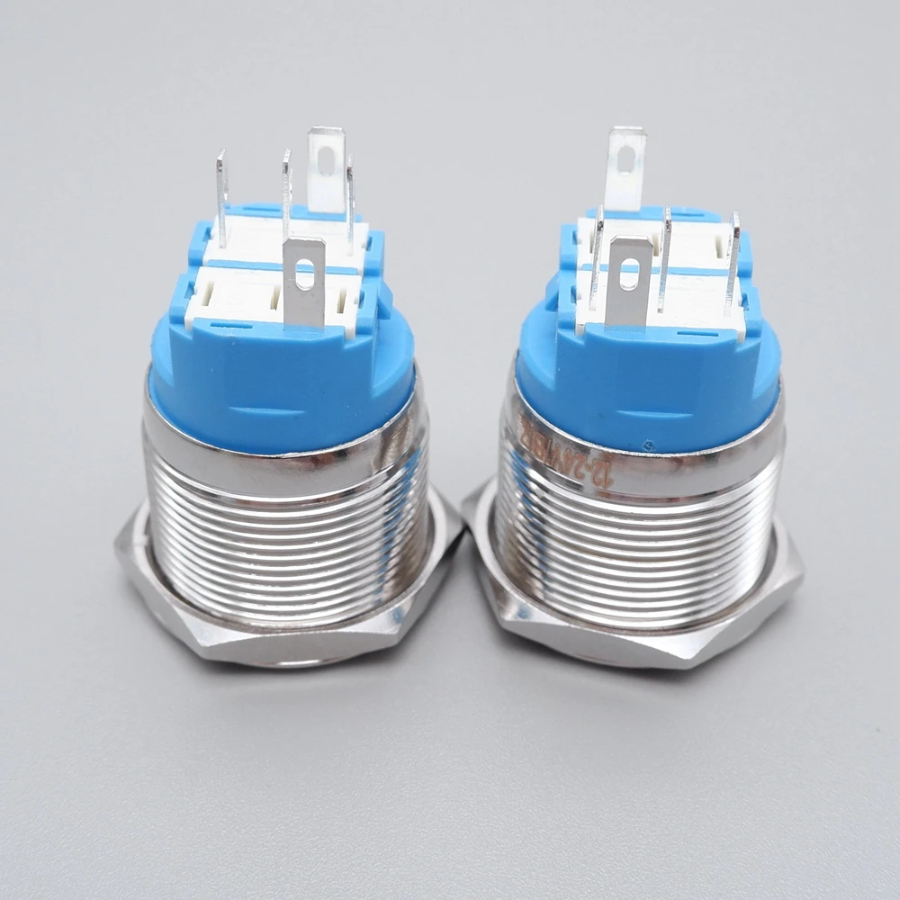 Metal Push Button Switch 22mm Led Light Momentary Latching Waterproof Illuminated Car Engine Power On Off  5v 6v 12v 24v 220v