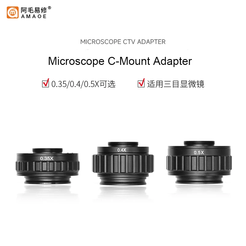 Descripción general del adaptador de cámara para microscopio CTV con montura C AMAOE