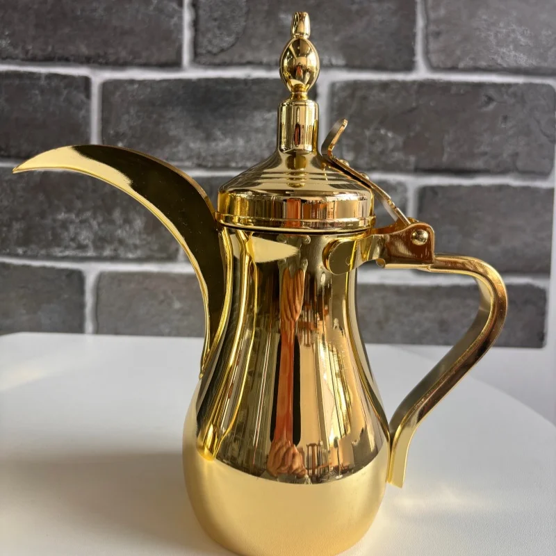 Golden Arabic Coffee Pots, ,Hot Water Long-Mouthed Tea Kettle Coffee Maker, Narrow Teapot 500/700ML 304 Stainless Steel