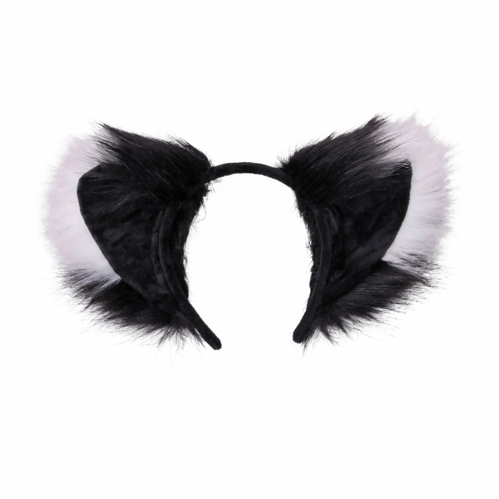 Multicolor Faux Fur Cat Ears Flexible Lightweight Cosplay Ears Hair Hoop Fluffy Realistic Texture Comfortable Animal Headband