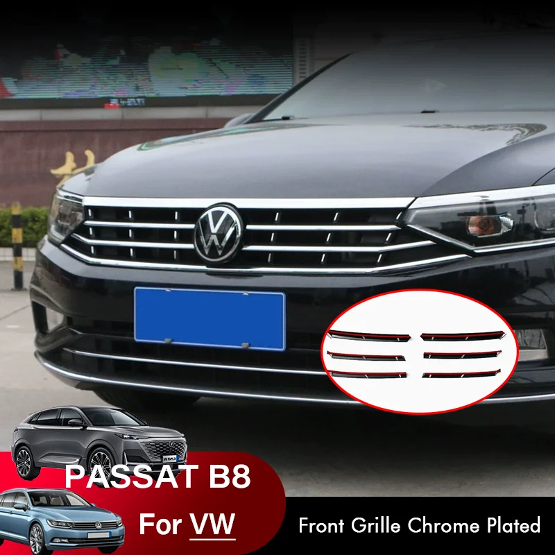 

For VW Passat B8 Front Grille Chrome Plated 2015 2016 2017 2018 2019 Variant Chrome Plated Decoration Strip On She Front Grille