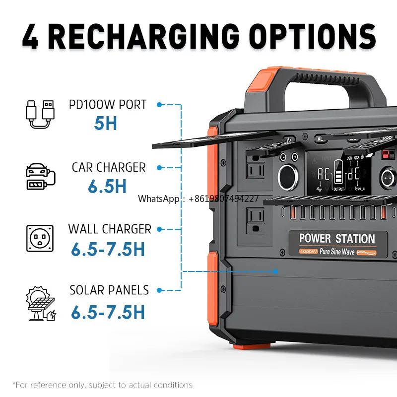 Portable 1200 & 2000 Watt Camping Power Supply 2000W Home Solar Generator with Flashlight for Household Outdoor Car Power Source