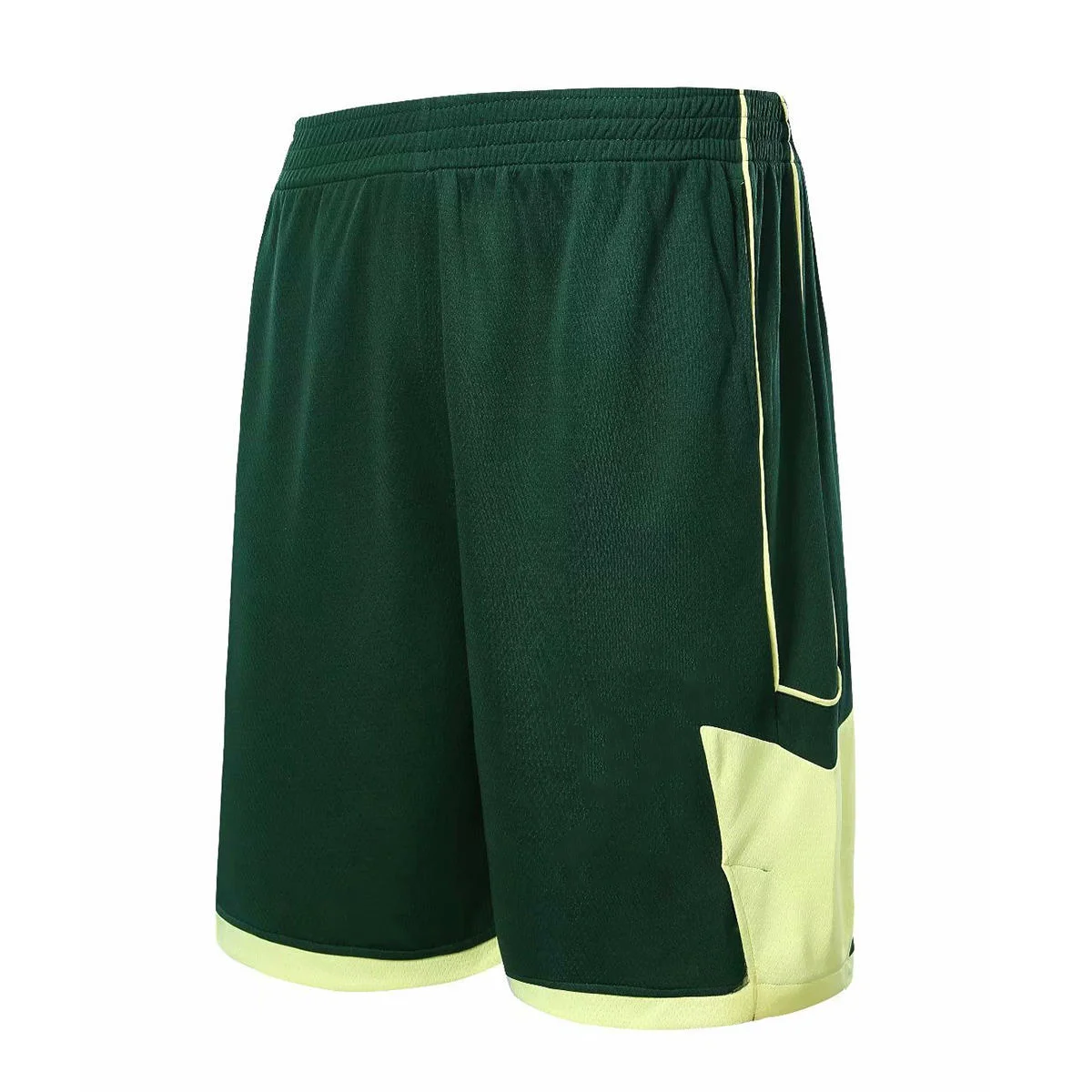 Herren Sommer Blau-Rot Farbblock Mesh Basketball-Shorts Geprägte Gestreifte Elastische Taille Athletische Trainings-Sporthose – Detail 10