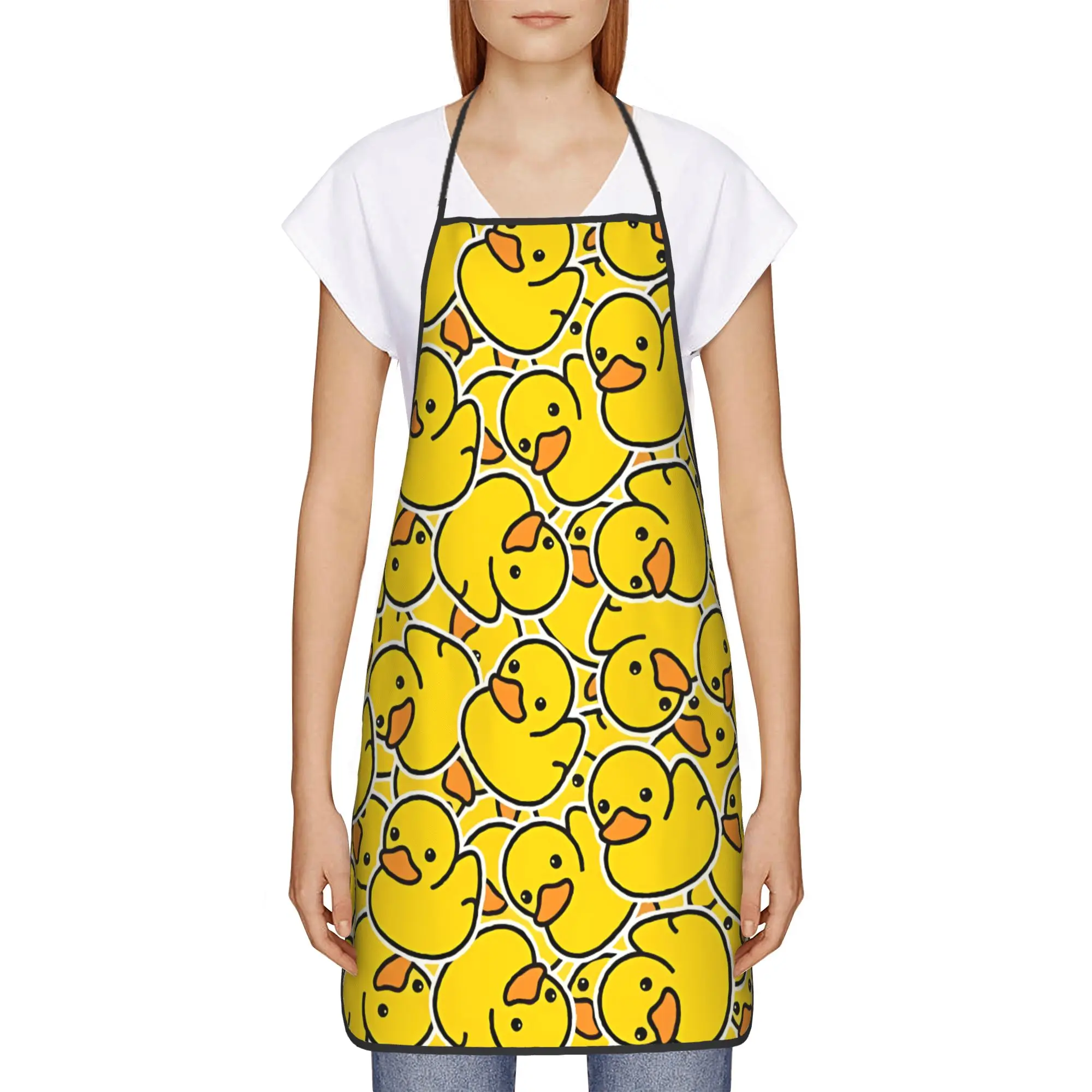 

Yellow Duck Apron Home Manicure Kitchen Accessories Custom Cooking Aprons without Pocket