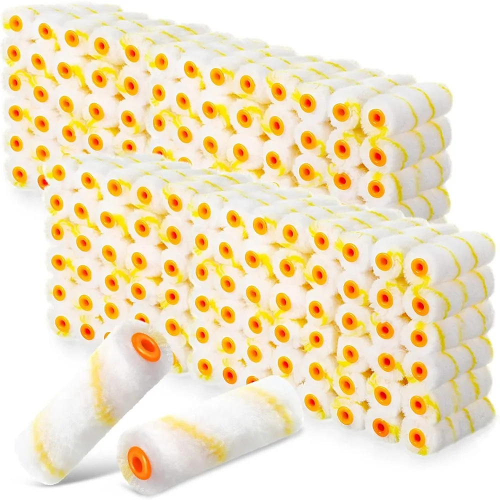 

500 Pack 4 Inch Mini Paint Roller Covers 1/2 Inch Nap Microfiber Refills for DIY House Painting Projects
