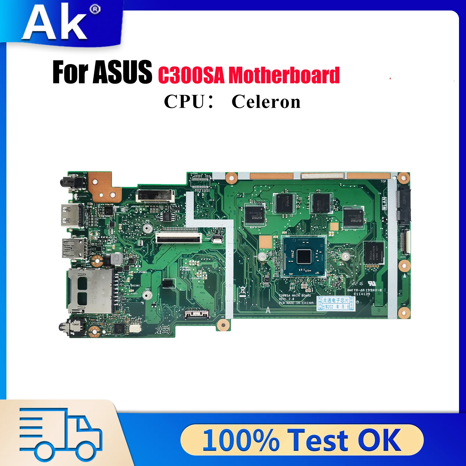 

C300SA Материнская плата для ноутбука ASUS Chromebook C300S C300SA Материнская плата для ноутбука с процессором Celeron 100% тестирование ОК быстрая доставка stk