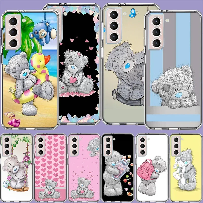 Lovely Teddy Bear Phone Case For Samsung Galaxy S24 S22 Ultra Capa S21 S23 FE S20 S10 S9 S8 Plus S10E S7 Edge Cover Shell Coque