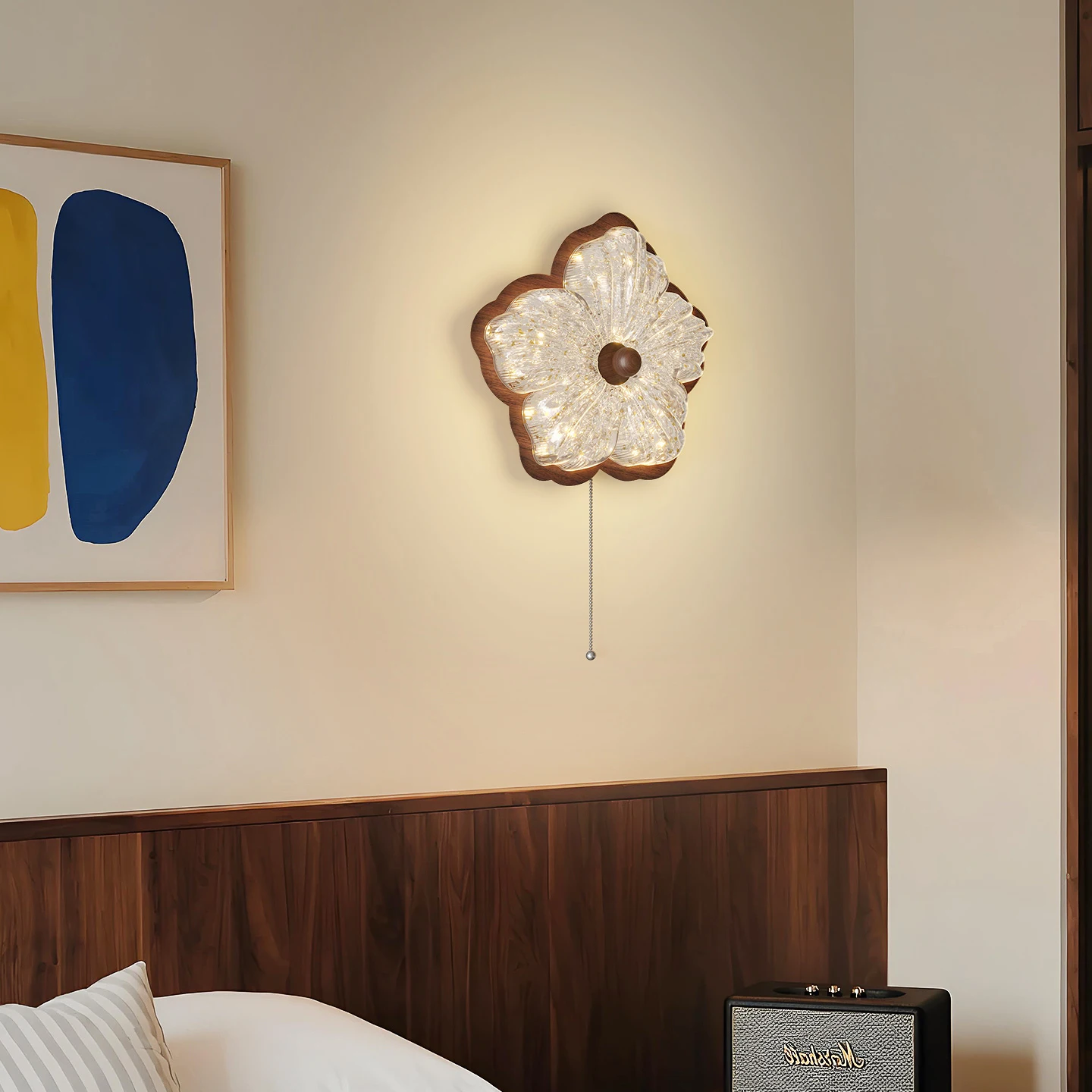 French Antique Style Hallway Lamp LED Ceiling Light Gold Foil Luxury Bedroom Wall Lamp Flower Resin Shaped Lighting Fixture