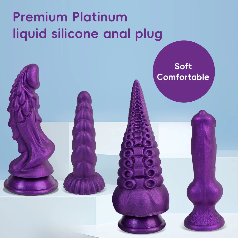 Purple Tentacles Anal Plug Silicone Alien Monster Anal Dildo Suction Cup Huge ButtPlug Anal Dilator Adult Sex Toys For Women Men