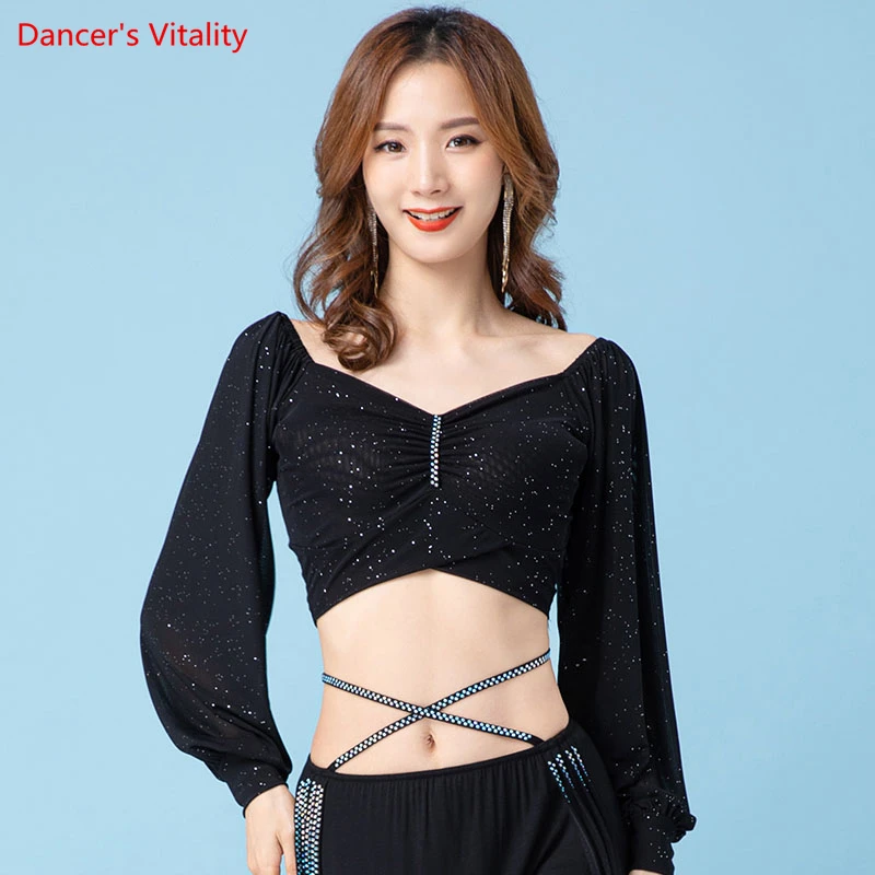 Belly Dance Practice Clothes Exercise Clothing for Women Winter Long Sleeves Bellydancing Tops Oriental Dance Jacket