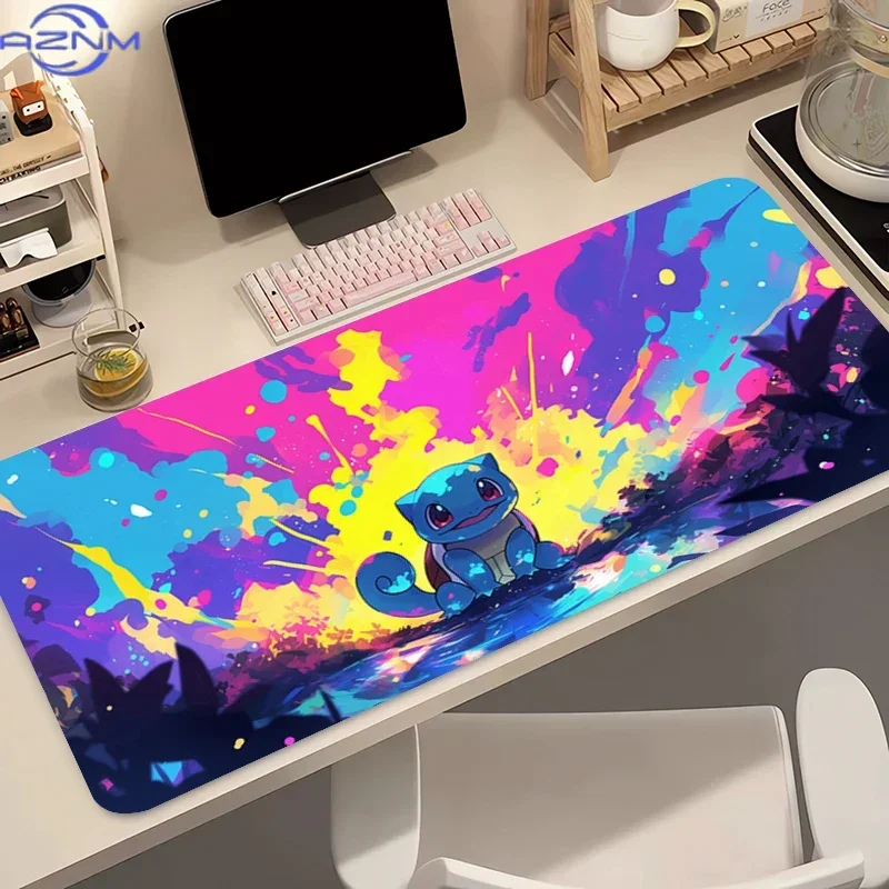 Large Anime Mouse Pad Pokemon Squirtle Rubber Desk Mat Gamer Keyboard Accessory PC Gaming Notbook Designed Specifically