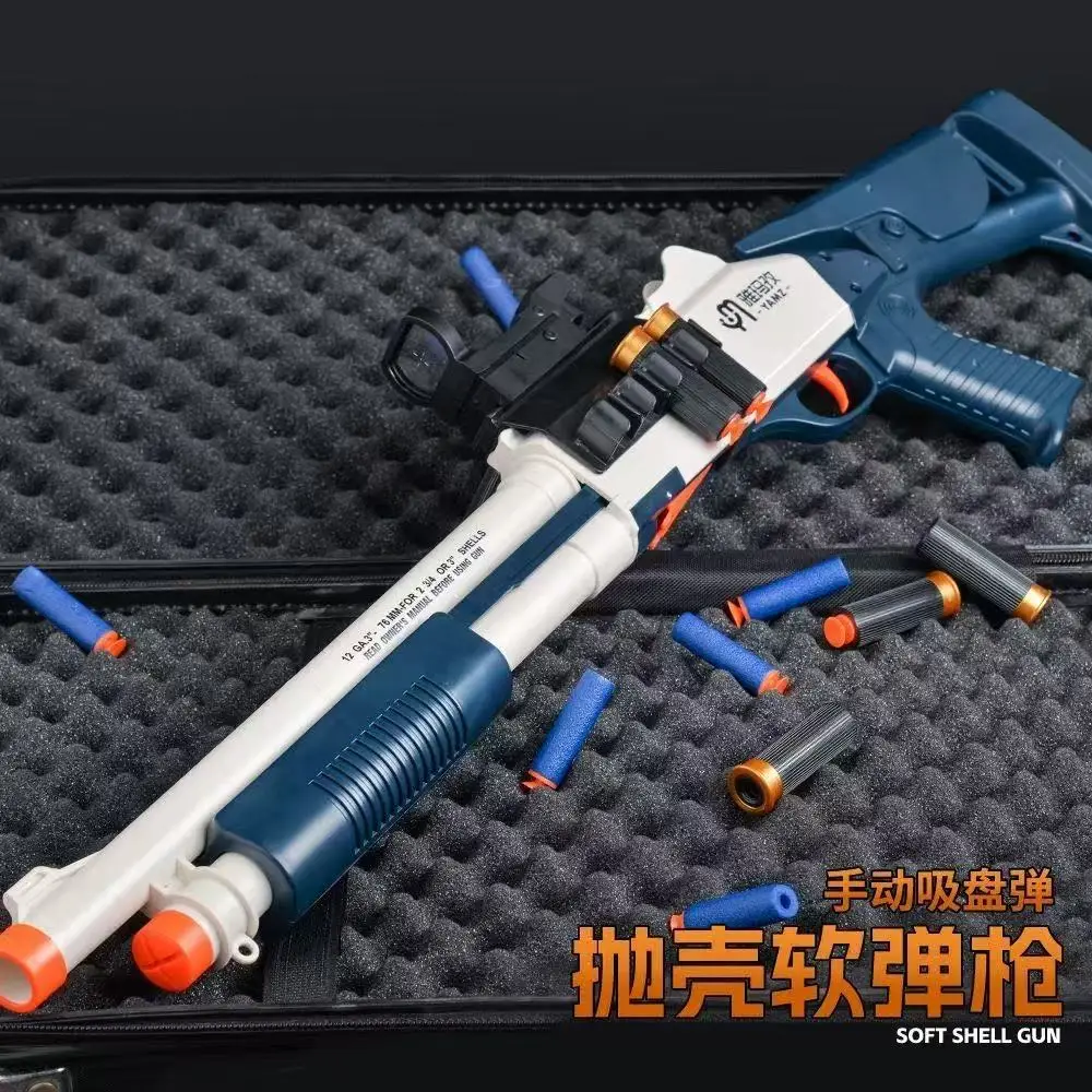 XM1014 M870 Shell Ejecting Foam Dart Play Model, Pump‑Action Design For Backyard Outdoor Interactive Game Toy Gun