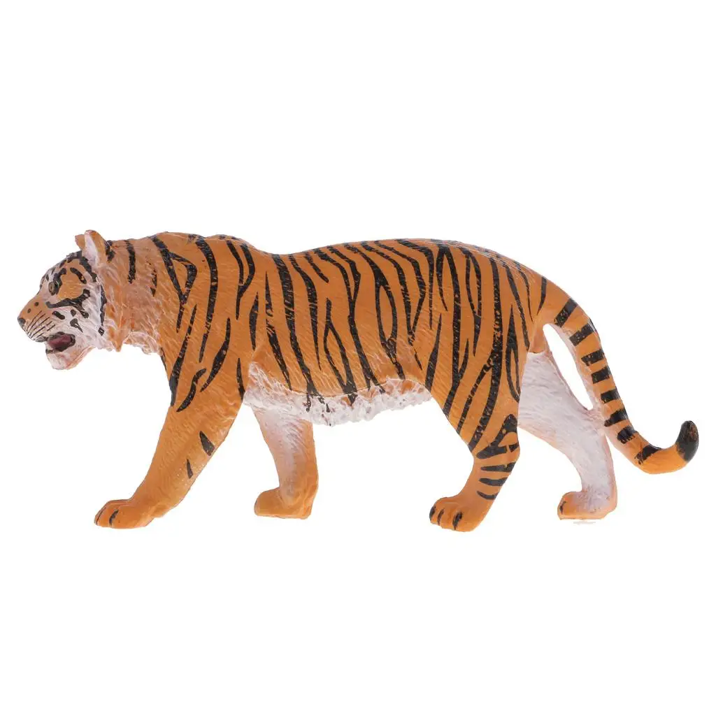 Realistic Animal Model High Quality PVC Yellow Tiger Figurine Natural Wild Animal Collectible for Home Decor
