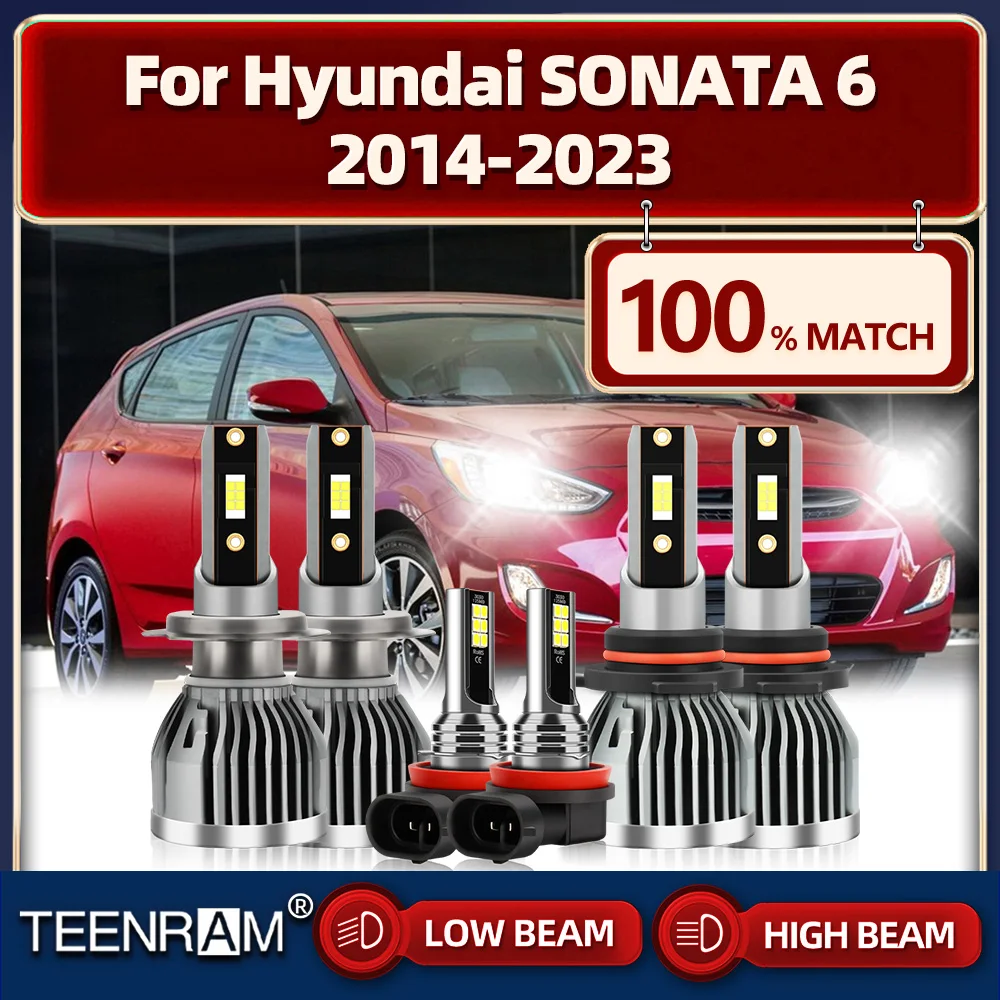 

360W LED Headlight 60000LM CSP Car Headlamp Bulbs 6000K Auto Fog Lamps For Hyundai SONATA 6 2014-2018 2019 2020 2021 2022 2023