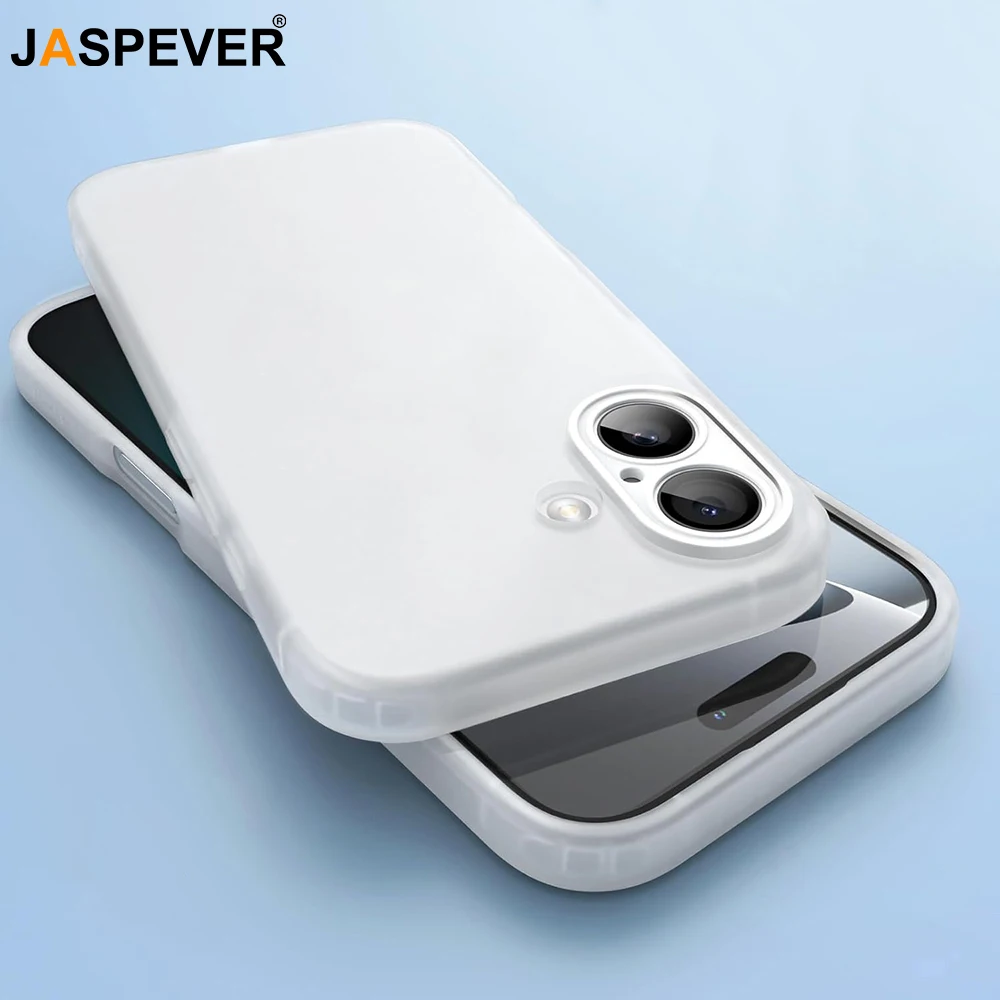 

Роскошный прозрачный белый матовый силиконовый мягкий чехол для iPhone Air 17 16 Pro Max Plus 16E, ультратонкий чехол из ТПУ с защитой от отпечатков пальцев