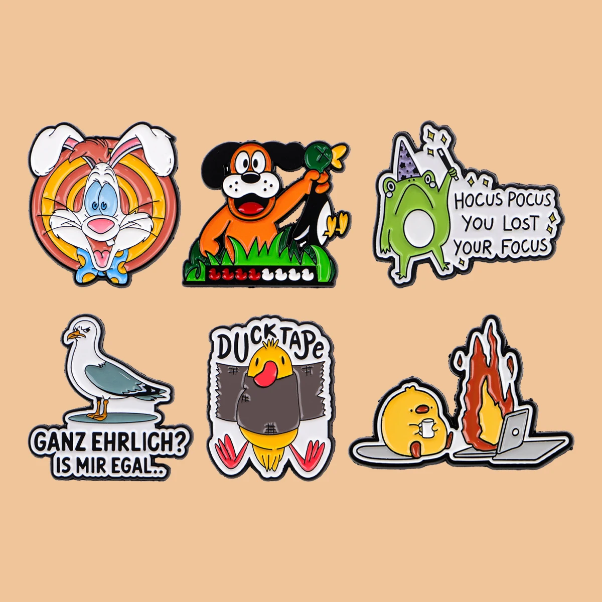 

Funny Animals Quotes Enamel Pins Cartoon Frog Duck Brooch Lapel Pin Badge on Backpack Clothing Accessories Fashion Jewelry Gifts