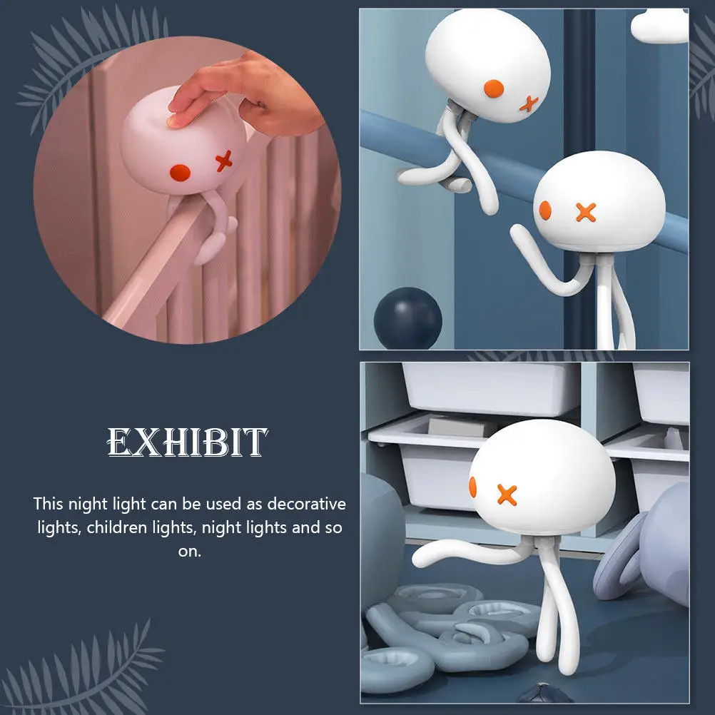 

Jellyfish Night Light Rechargeable Portable Silicone ABS Bedside Lamp for Feeding Nursing Nighttime Comfort Adjustable Soft