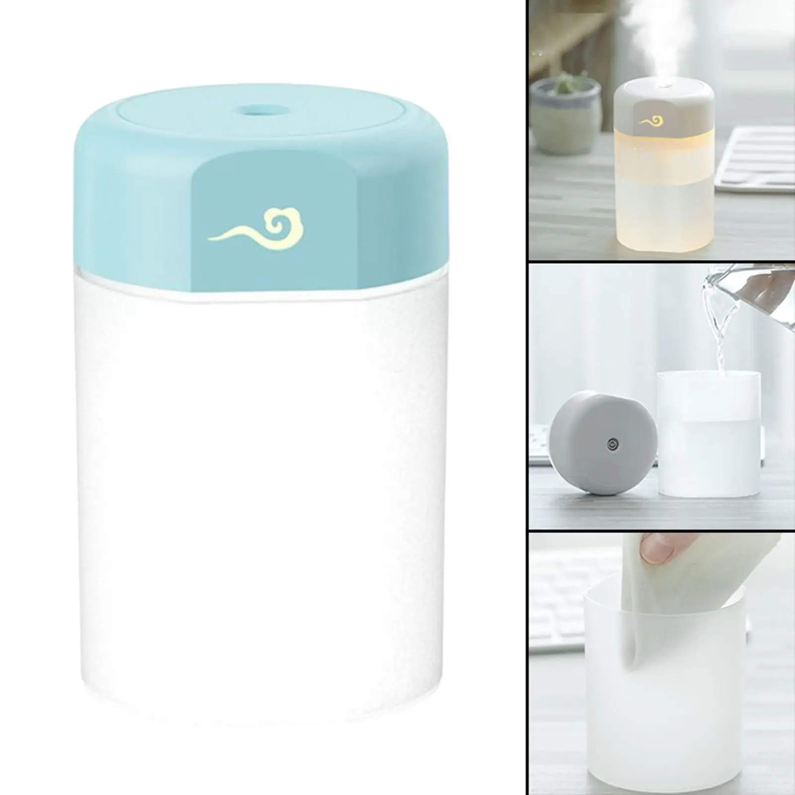 Portable Air Humidifier Low Noise Mist Sprayer LED Night Light 2 Adjustable Mist