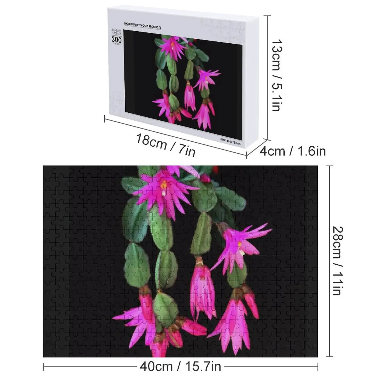 Zygocactus Truncatus a.k.a. Kerstcactus puzzel houten kisten met gepersonaliseerde foto baby houten puzzel