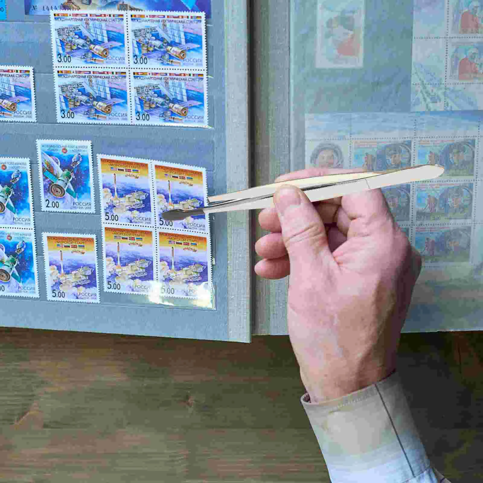 Imagem -03 - Pinças de Artesanato Borracha Revestida Plana Clipe Longa Jóias Adesivos Precision Craft Laboratory Tool Aço Inoxidável