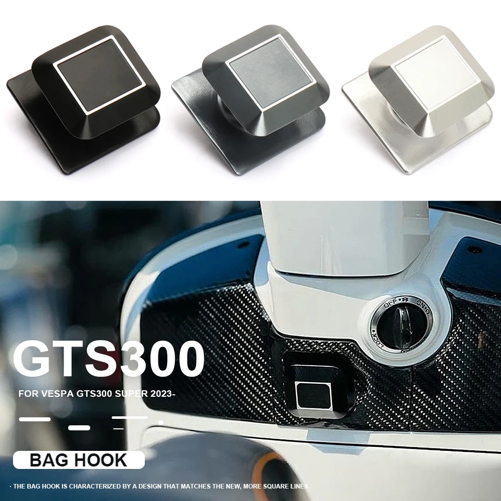 

Motorcycle New For Vespa GTS 300 gts300 GTS300 Super 2023 2024 Luggage Helmet Hook Aluminum Mount Tool Bag Hook With Logo