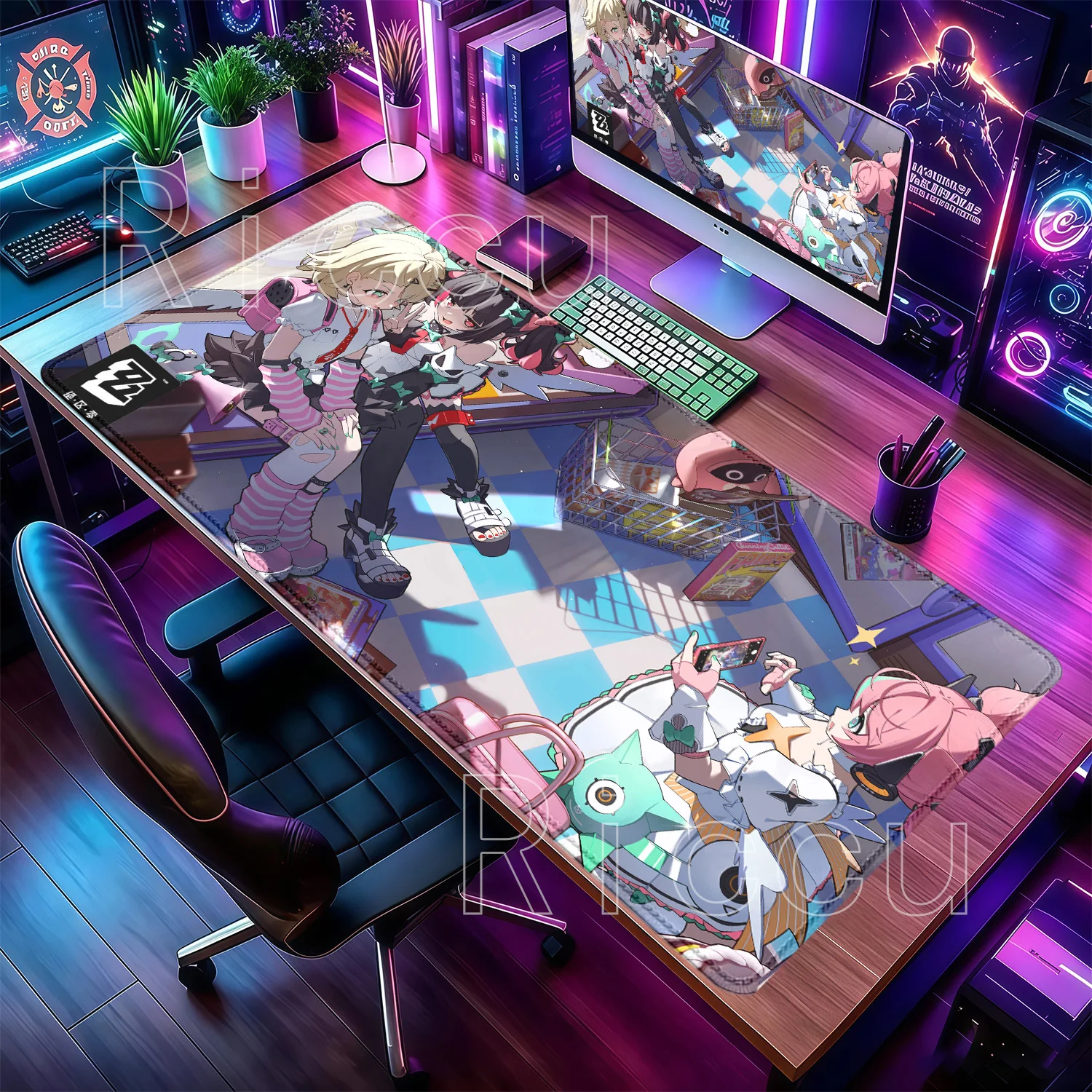 Mouse Pad HD Printing Sunna Aria Nangong Yu‌ Angels of Delusion AOD PC Keyboard Mousepad Zenless Zone Zero ZZZ Non-slip Desk Mat