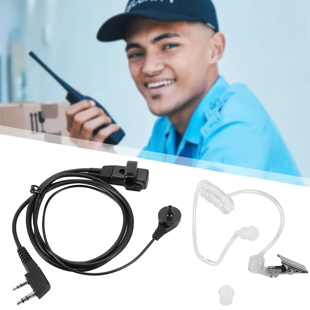 Walkie Talkie de tubo acústico con cubierta de 2 pines, auricular con cancelación de ruido, sonido claro, auriculares de Radio bidireccionales para ciclismo