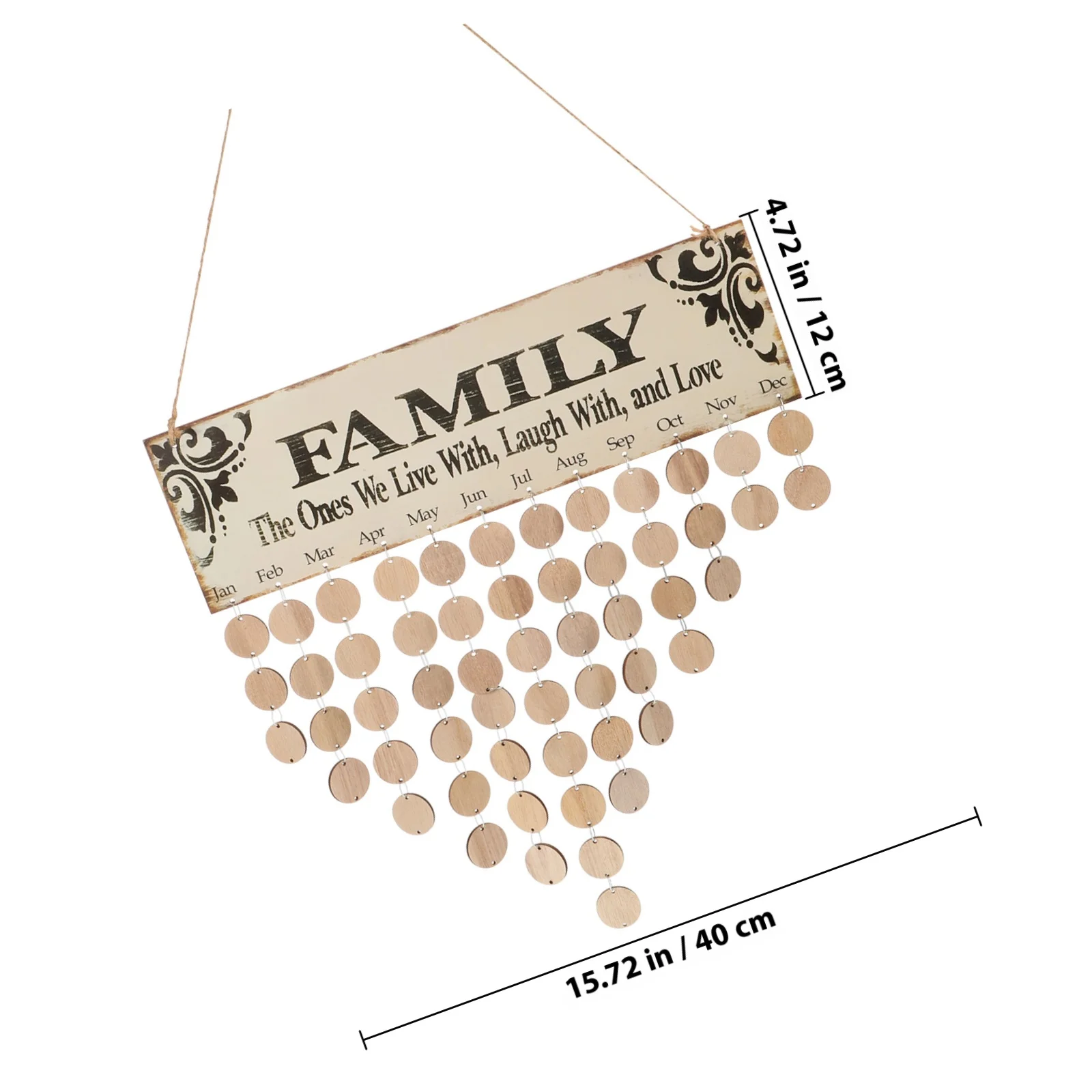 50 stuks Familie Verjaardag Bord Diy Houten Kalender Ronde Schijven Muur Decor Verjaardag Herinnering Voor Thuis Festival Feestdecoratie