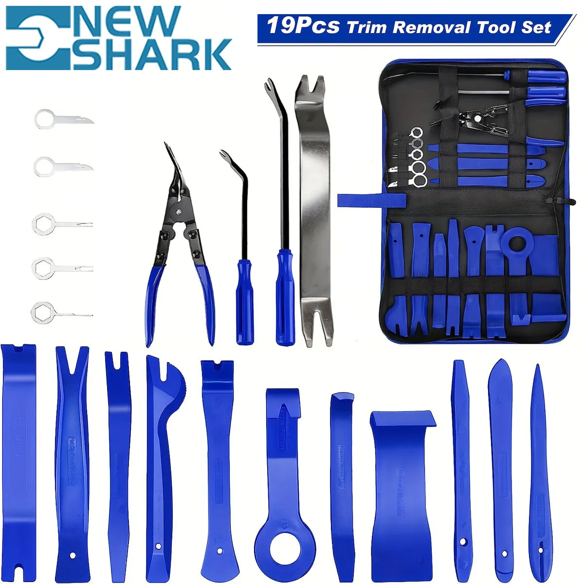 19 in 1 Car Door Clip Car Disassembly Tools Set DVD Refit Kits Interior Plastic Trim Panel Dashboard Removal Tool Repair Tools