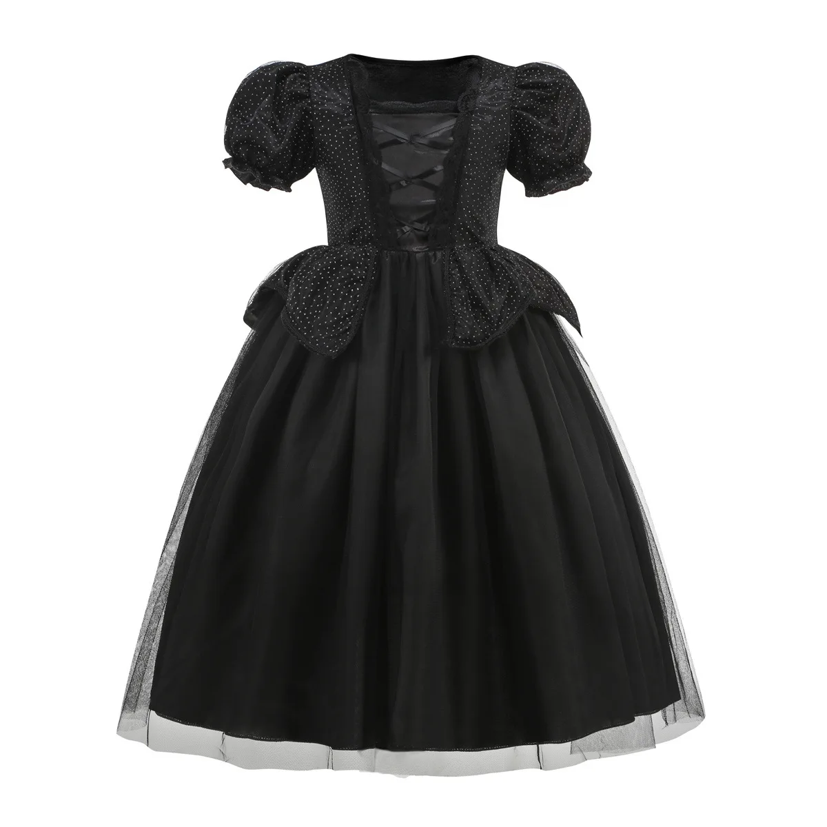 

Новое поступление: Милое черное платье-костюм ведьмы с коротким рукавом для косплея на Хэллоуин + комплект аксессуаров