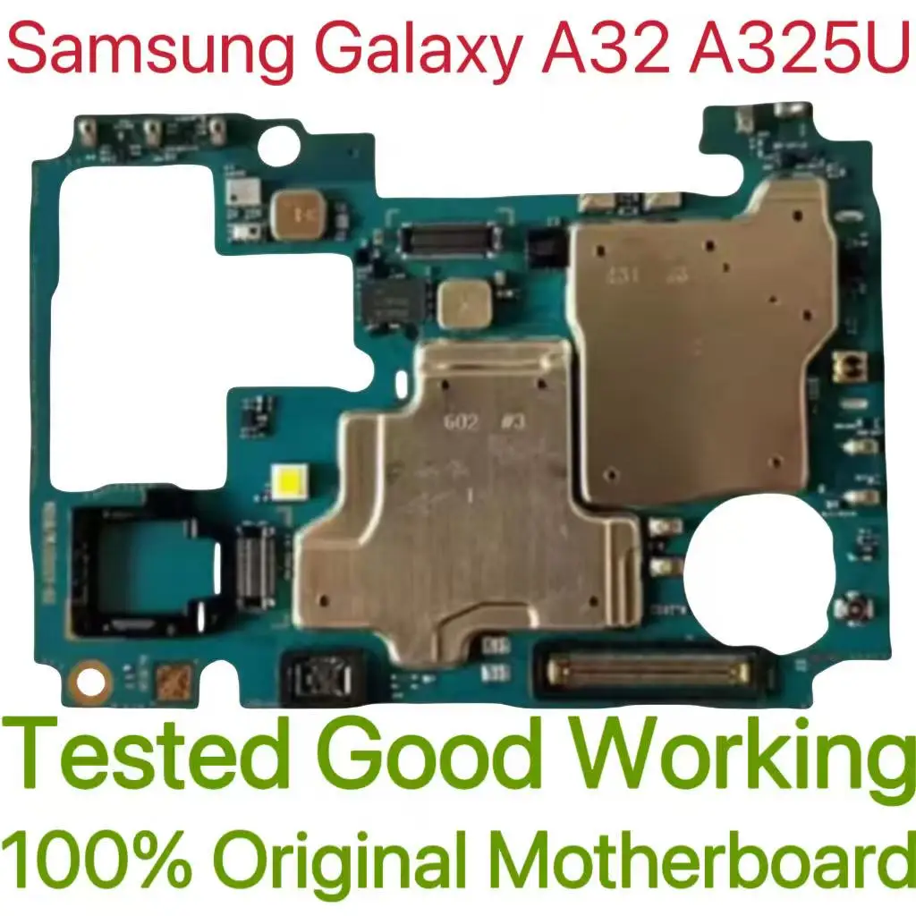 

Original Unlocked Main Board For Samsung Galaxy A32 A325U Mainboard Motherboard Unlocked With Chips Circuits Flex Cable