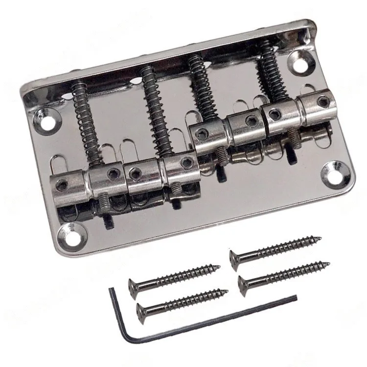 

Four-string Electric Bass Bridge Tailpiece, Fixed Bridge Bass Bridge, Gun Black, 4 Screw Holes